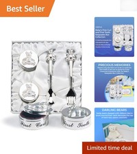 Elegant Satin-Lined Baby Keepsake Box with Silverplated Spoon - Ideal Gift Set