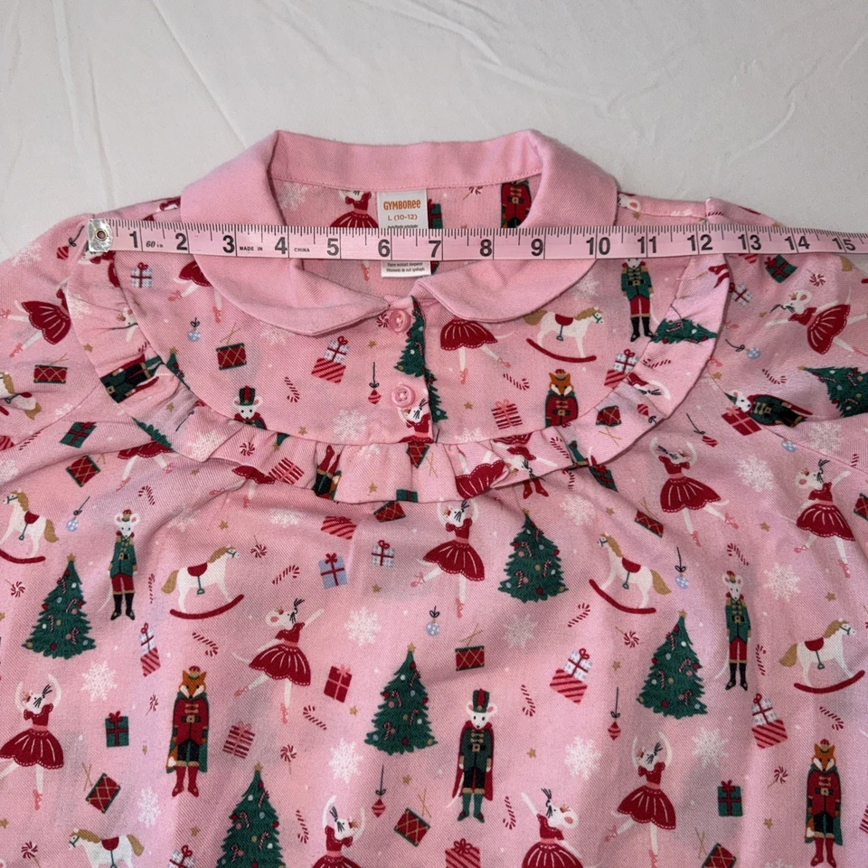 Gymboree Рождество пижамы лот 2 ночная рубашка LS/брюки праздник девочек Sz L 10/12 - Изображение 3 из 4