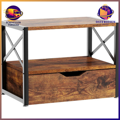 Drucker Stand 2 Tier Holz Organizer mit Schublade für Home Office Rustic Brown