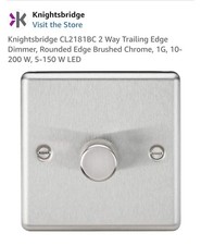 Knightsbridge CL2181BC Brushed Chrome 1g 2way dimmer 10-200w (5-150w LED)