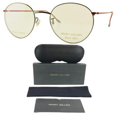 NEW Henry Jullien Longwood C24C34 Silver Orange Round Optical Frame Eyeglasses