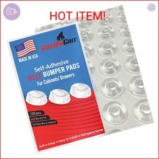Pack of 100 Sound Dampening Cabinet Door Bumpers - Clear Soft Close Self Adhesiv