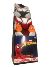 SPIDER-MAN CREW SOCKS 6 Pair CASUAL Men Size 8-12 NEW SPIDERMAN