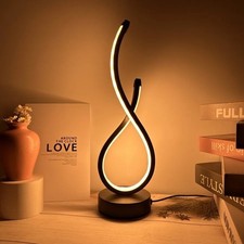 Table Lamps for Living Room,Modern Spiral Dimmable LED Table Lamp, Small Bedside