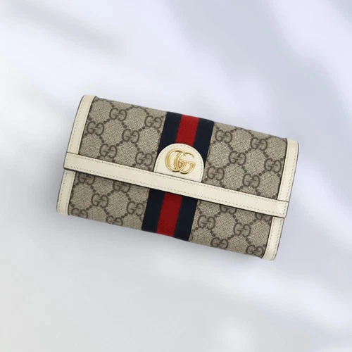 Portefeuille Gucci Ophidia GG Supreme Continental blanc 523153 d'occasion