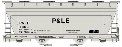 Tolva cubierta Accurail 2222 HO ACF 2 bahías | P&LE Pittsburgh & Lake Erie #1803 | Condition: New