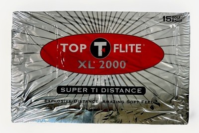 TOP FLITE Golf Ball XL 2000 SUPER TI DISTANCE 15 BALLS Sealed New Old Stock USA