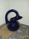 Vintage Hull 5 1/2 Inch Tall Cobalt Blue Mid  Pitcher Dryden Style