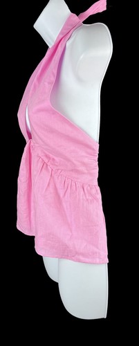 Women's Cami NYC Pink Milly Cutout Linen Halter Top Size M NWTS - Picture 4 of 6