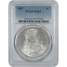 1897 Morgan Dollar MS 63 PCGS Silver $1 Uncirculated Coin SKU:I16535