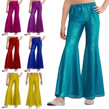 Girls Pants Sequins Dancewear Streetwear Trousers Flared Casual Jazz Daily Rave
