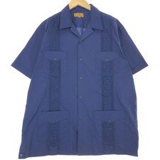 Used SCORPIO short-sleeved open-collar Mexican/Cuban shirt size L men's 