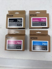 Lot Of 4 Genuine Epson 760 For P600 Ink Cartridges Date 2022-2023