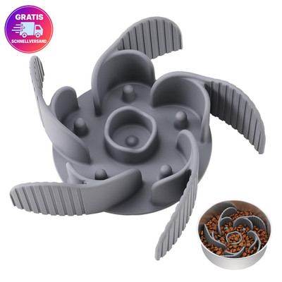 Hundenapf MateeyLife Anti Schling Napf Slow Feeder Grau Saugnäpfe große Hunde
