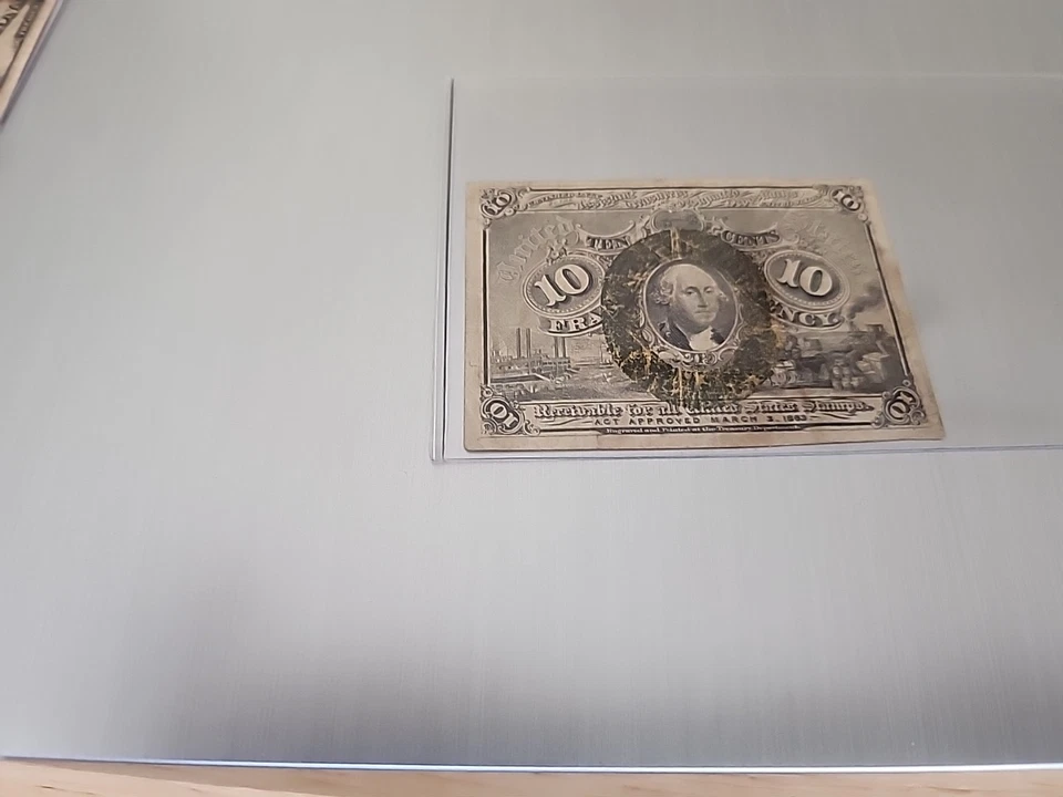 1864 10 Cent George Washington Fractional Currency 3rd Issue Ten Cents  Nice - Image 3 of 4