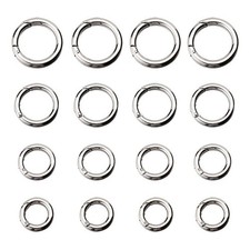 16 Pack Silver Round Spring O Ring Carabiner Keychain Clips