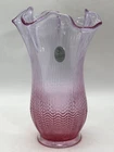 Fenton Art Glass Swung Vase 6.5" Dusty Rose New Old Stock Original Labels Mint