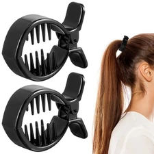 2Pcs Round Hair Clip Clips Miss Men Ponytail Fish Claw for Thick