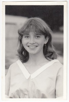 1986 Very pretty young girl teen smiling Long hair Beautiful face Russian photo