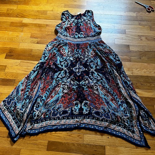 Bila Dress Womens XXL Floral Paisley Sleeveless Layered Boho Gypsy Embroidered - Picture 2 of 10