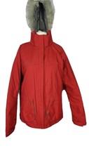 Quechua Decathlon Women's Outdoor Fur Hooded Parka Coat Jacket Red Size Xl Uk