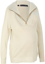 Umstandstroyer-Pullover Stillpullover Gr. 40/42 Cremeweiss Langarm-Pulli Neu*