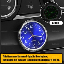 Blue Luminous Pocket Mini Quartz Analog Watch Clock Car Ornament Accessories