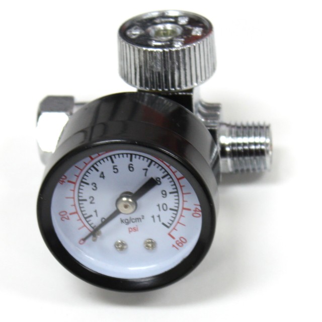 2 AIR PRESSURE REGULATORS WITH GAUGE 160 PSI MAX HOSE COMPRESSOR INLINE TOOL
