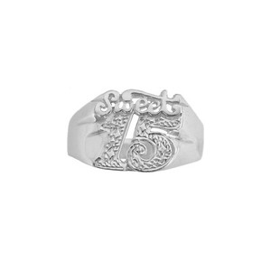 Authentic 11mm size (SNS2105) Sterling Silver Cute Designed Sweet 15 Celebration Name Ring
