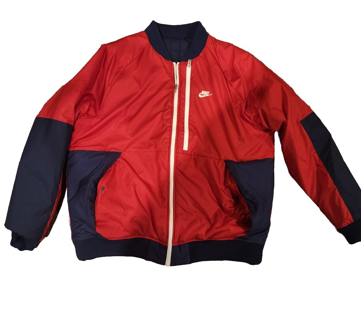 Vtg Nike Reversible Insulated Puffer Jacket SZ XL Blue Red