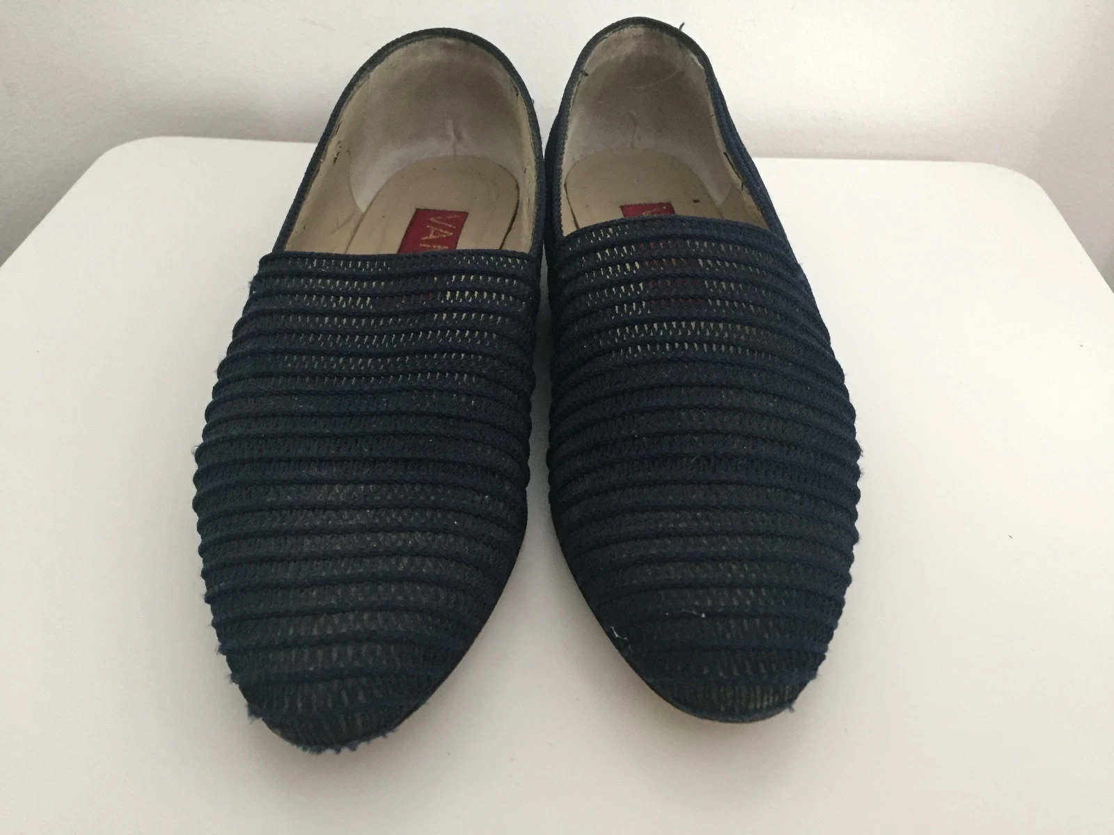 VANS Mocassino VANELI Van Eli blu scuro tessuto pelle tacco slide donna 7 M