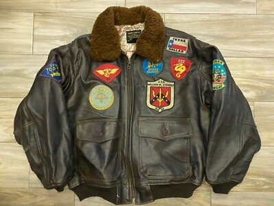 VTG Avirex Leather Jacket Navy Military Made in USA Flight VTG Avirex Leather Jacket Navy Military Made in USA Flight