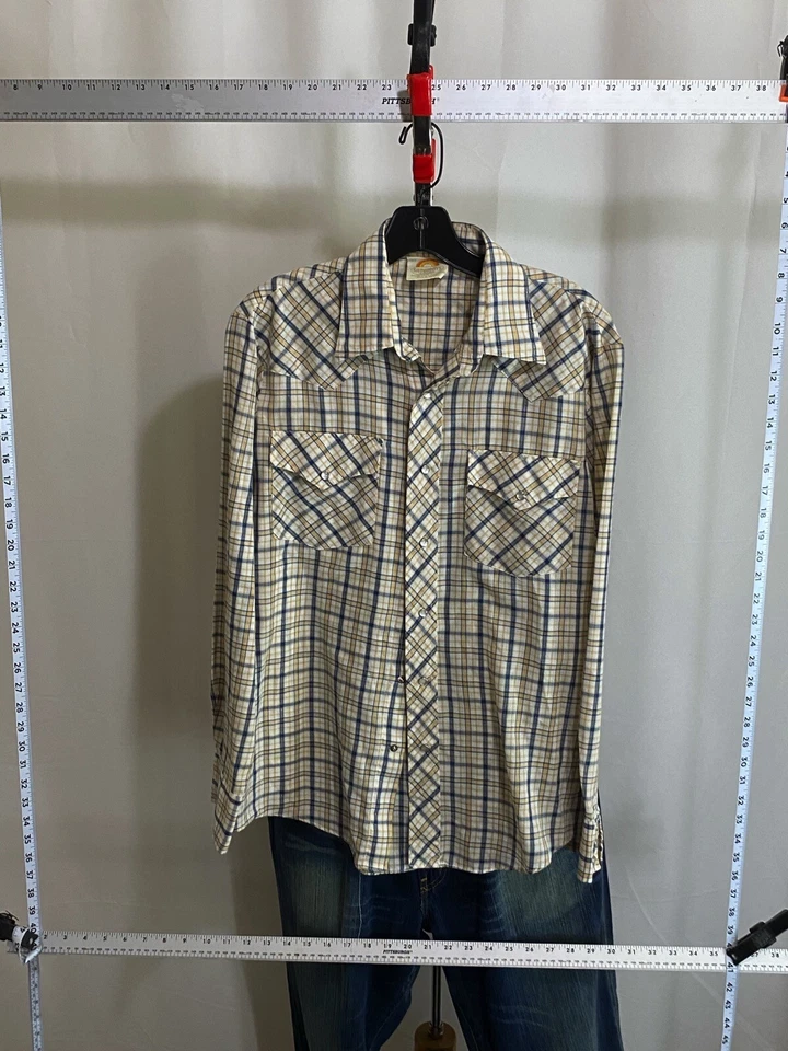 VTG Saturdays In California Western Snap LONG SLEEVE SHIRT Medium M 15.5x33 - Image 4 of 4