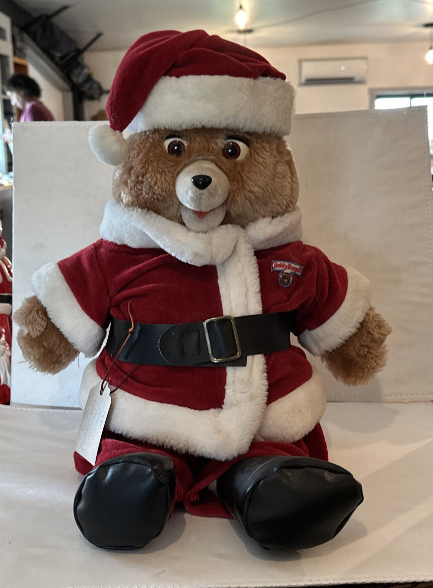 ①Ruiショップ様 Vintage 1985 Teddy Ruxpin With Christmas Santa Outfit Does Not