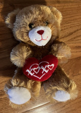 Dan Dee Brown Valentine Love Heart Bear Plush Stuffed Animal Toy 8"