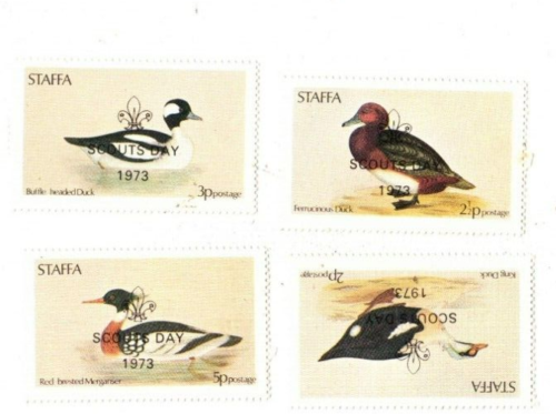 GREAT BRITAIN LOCAL ISLAND  STAFFA 1973 SCOUT`S DAY OVERPRINT ON BIRDS POST FREE - Picture 1 of 2