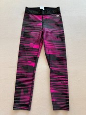 Running Bare Leggings Girls Size 2/4 Pink Black Geometric Stretch Regular Fit