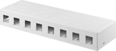 Keystone-Leergehäuse 8-port mit einfacher Snap-In-Montage, Weiß