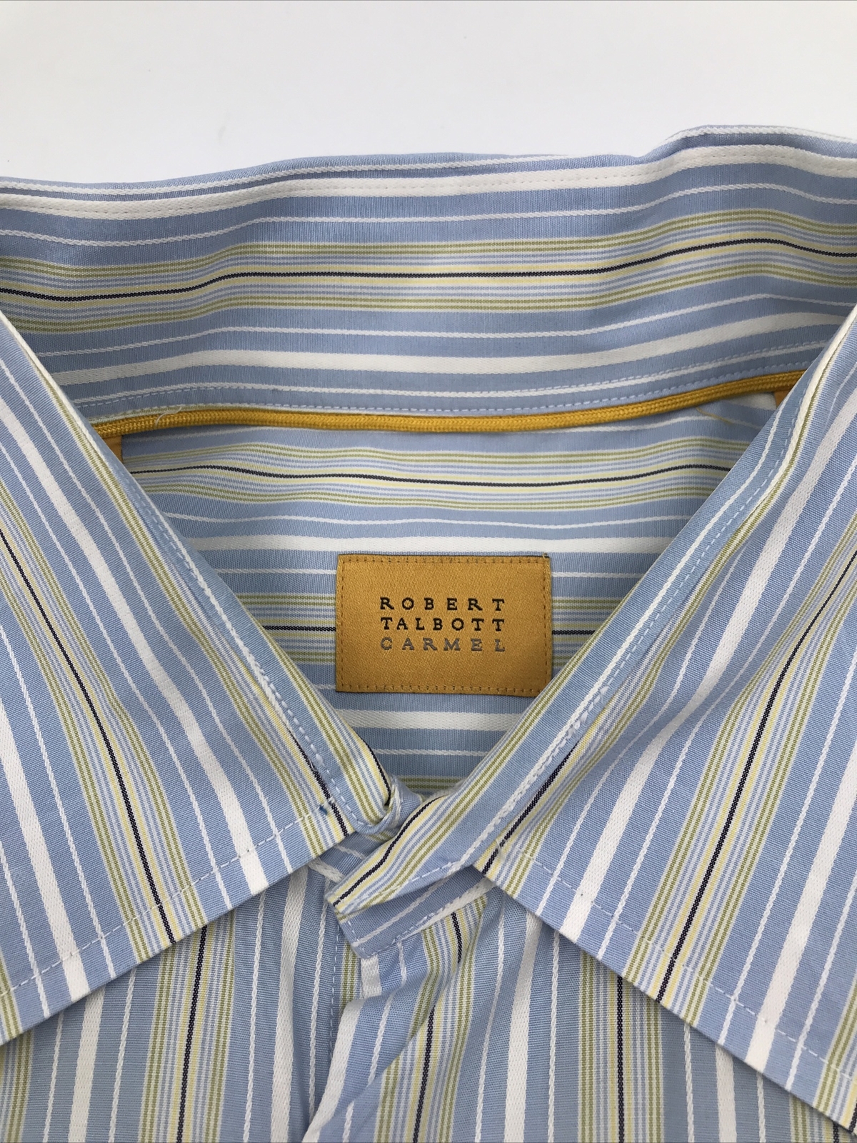 Robert Talbott Carmel Button Up Blue Striped Long… - image 3