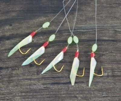 AQUANTIC Heringsvorfach Real Skin 4 Gr.4, 6 o. 8, Heringsvorfach mit 5 Goldhaken