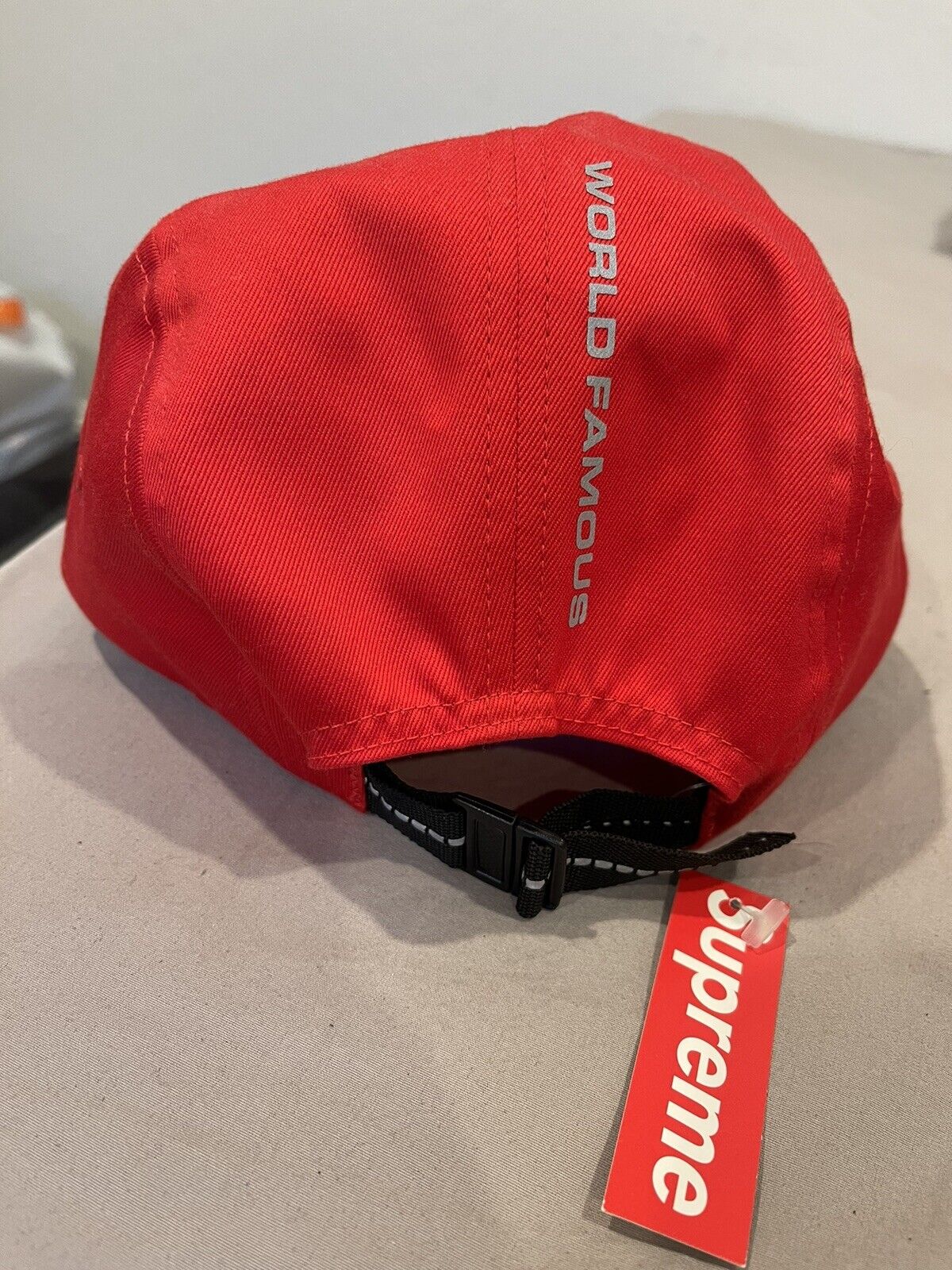 Supreme New York FW18 Red Snap Button Pocket Camp Cap Hat BOGO 100