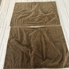 2 x Ralph Lauren Standard Pillow Shams Brown Corduroy Made in USA "AS IS"