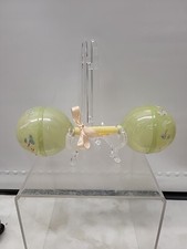 Vintage Rare 1940s Hand Painted Celluloid Baby Rattle In The Shape Of Bar Bells