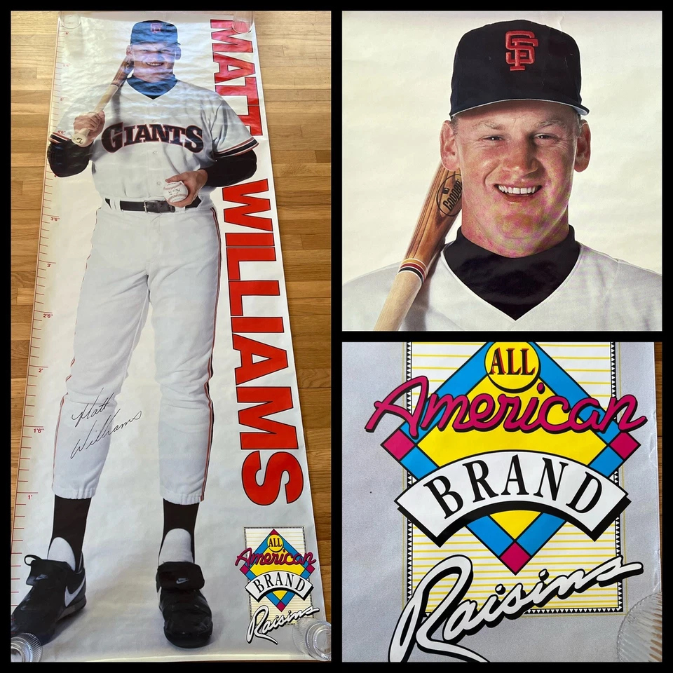Lot of 2: 1991 SF Giants Raisins Matt Williams Growth Chart Full Size Poster - Image 2 of 4