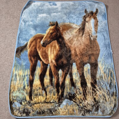   James Hautman Fleece Blanket Throw Horse and Colt/Filly 47x60 Horses Art