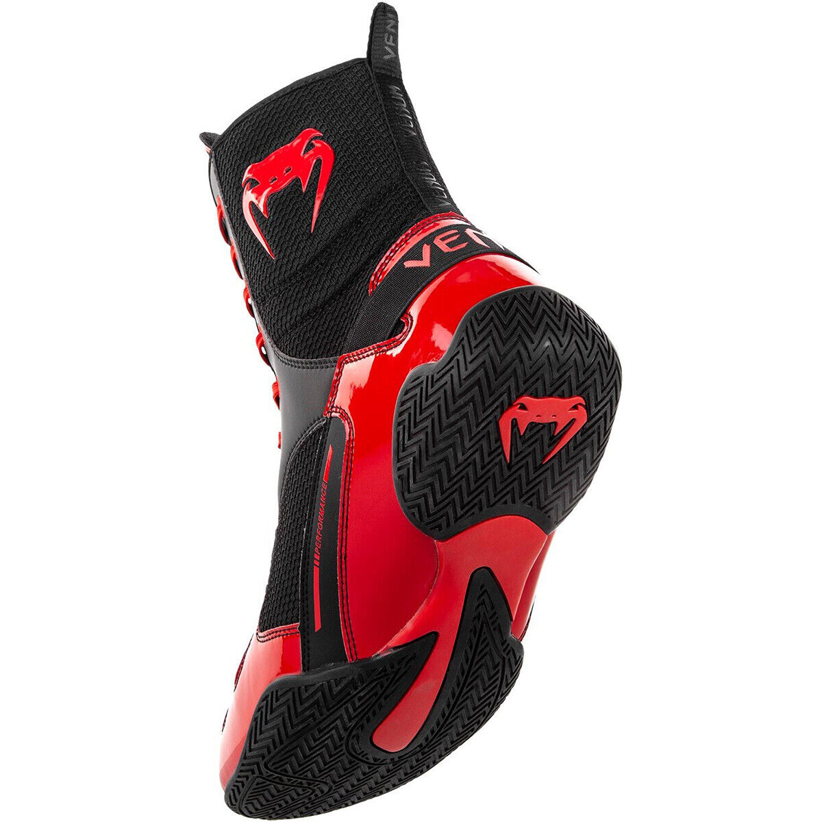 Venum Elite Professional Boxing Shoes - Black/Red | eBay