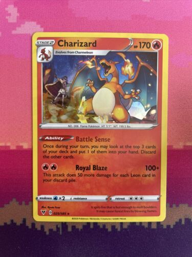 Pokemon Card Charizard Vivid Voltage Cracked Ice Holo Rare 025/185 Near Mint - Picture 1 of 2