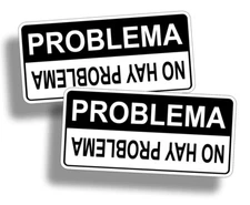 pegatina de advertencia divertida No Problem Problema Warning Sticker Spanish 
