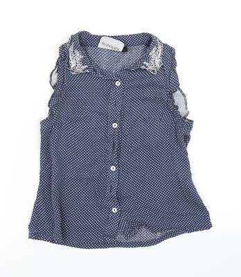 MINKPINK Damen Bluse blau Viskosemischung Größe XS Kragen