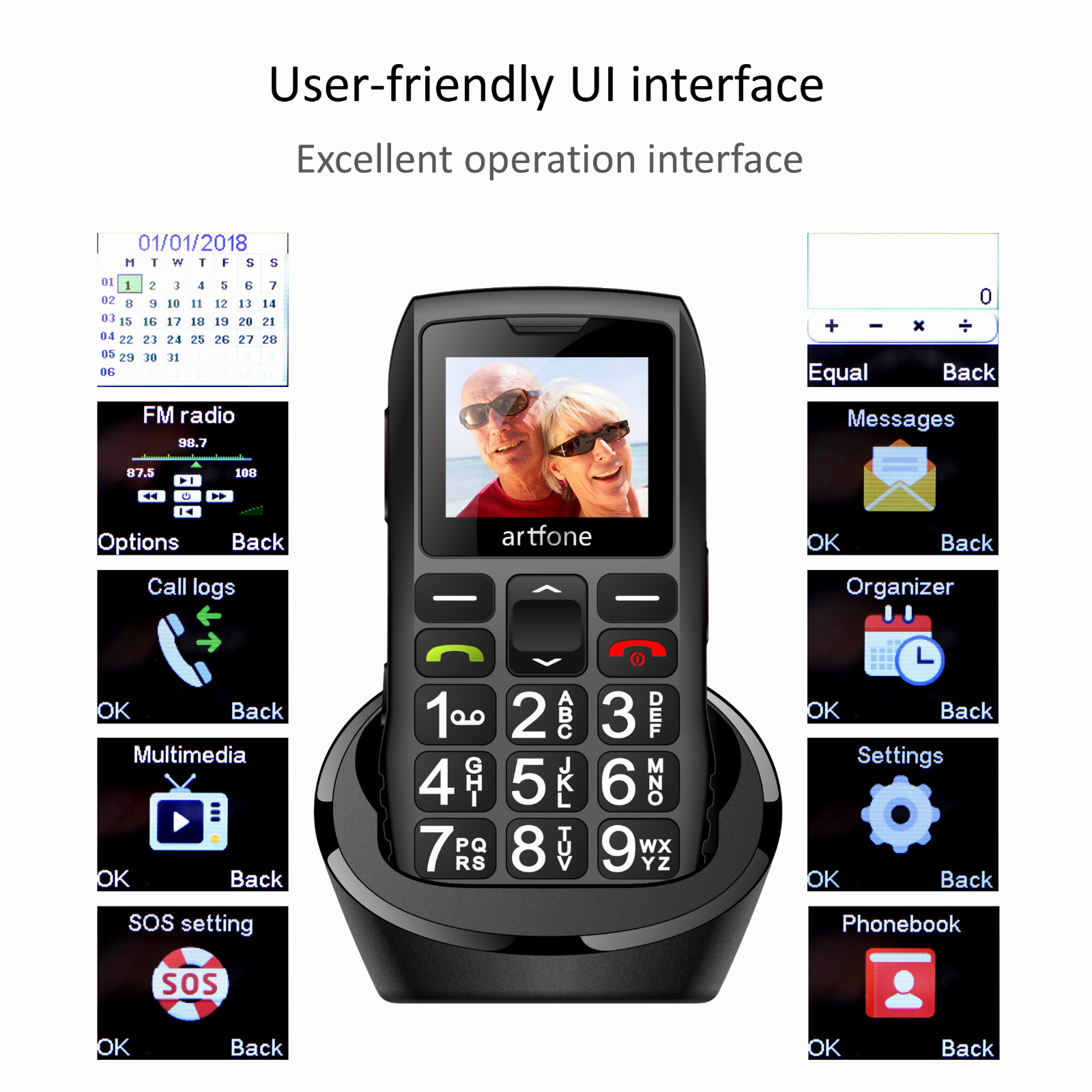 4G Artfone C1+ Big Button Mobile Phone for Elderly Dual SIM Unlocked